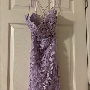 Lavender Lace Spaghetti Strap Dress
